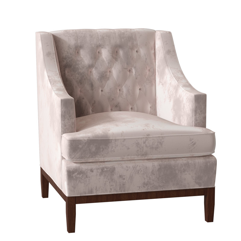Carmel Tufted Armchair, August Gray, Burnished Brown