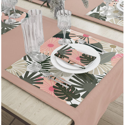 Ensemble de napperons imprimés géotropicaux 4 pièces