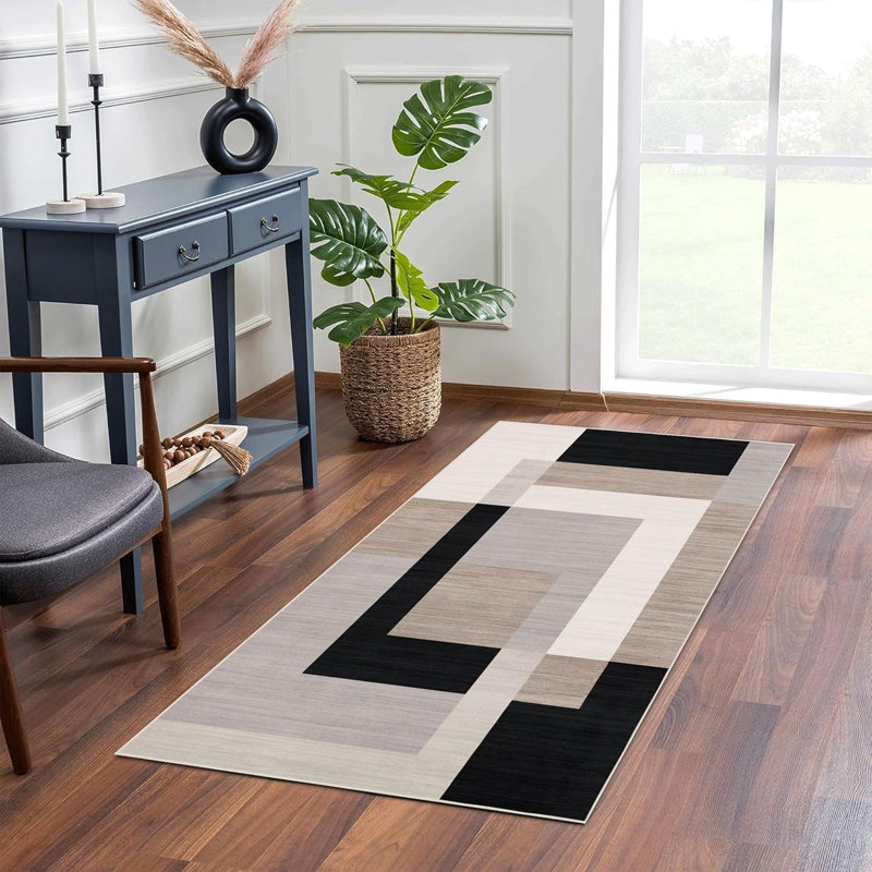 Oriental Machine Tufted Shag Area Rug, Runner 60 x 220 cm