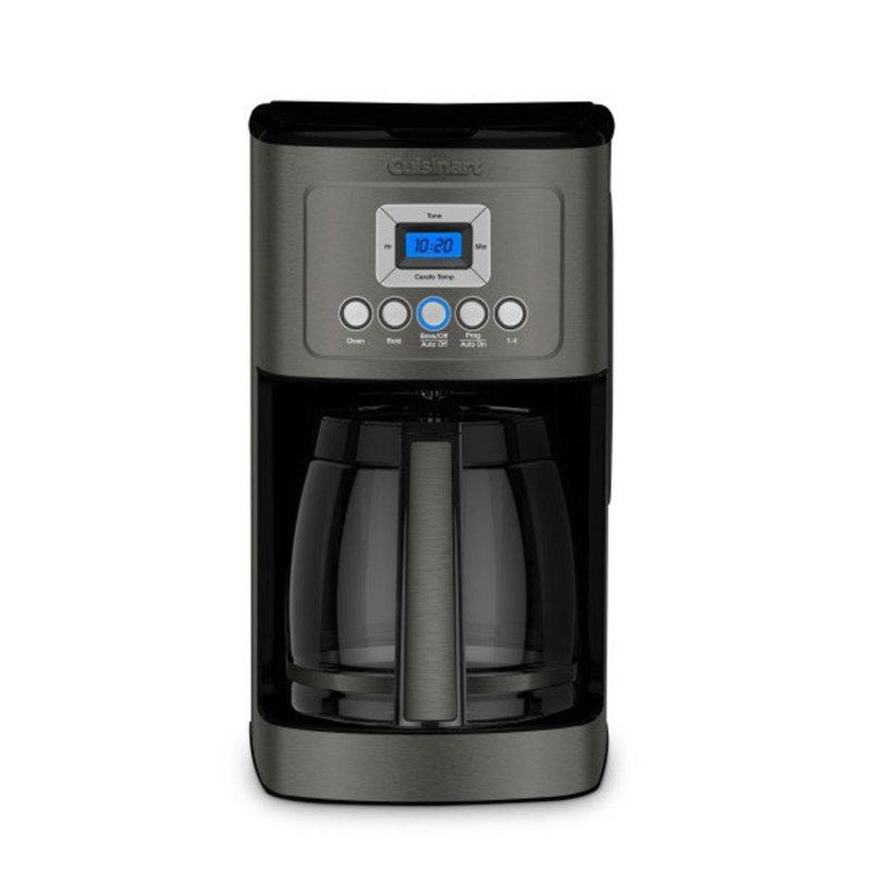 Cafetière programmable de 14 tasses avec carafe en verre Cuisinart, entièrement automatique pour le contrôle de l'intensité d'infusion et le réglage de une à quatre tasses