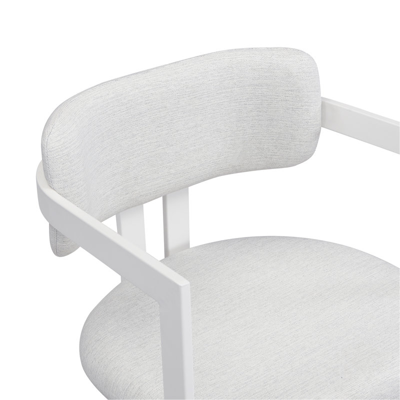 Ensemble de 2 chaises de salle à manger rembourrées en tissu avec structure en métal beige, capacité de poids de 265 lb