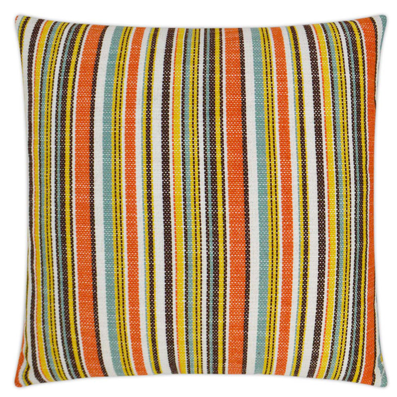 Fancy Stripe Striped Outdoor Reversible Throw Pillow, Multi