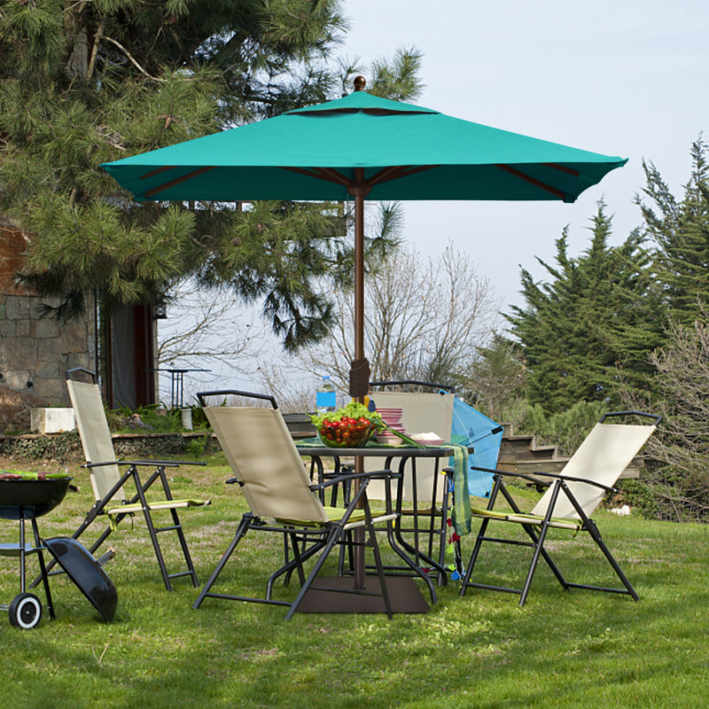 Parasol de marché carré 6 pi Nahlani, Bleu turquoise