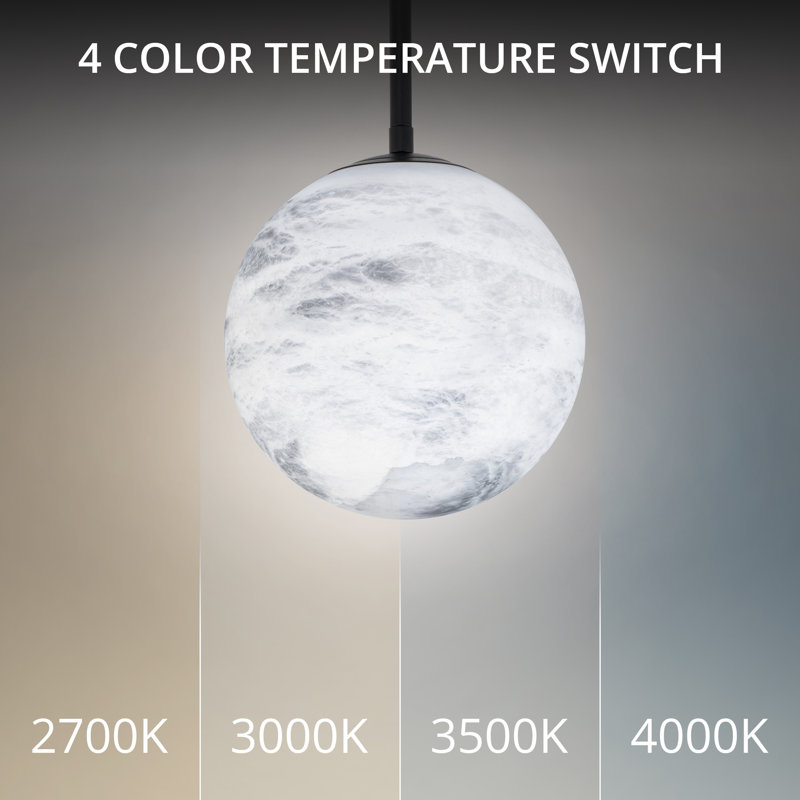 Pisces Black Aluminum 9-Light LED Globe Pendant