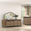 Panneau de miroir avant simple simple avec commode en chêne massif