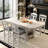 Solid Wood Storage Dining Table Matte Grey Extendable Kitchen Table For 6 People