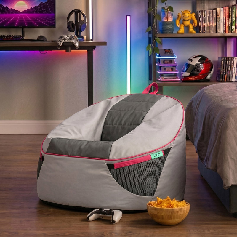 Alpha Kids Gaming Bean Bag Childrens Beanbag, Grey