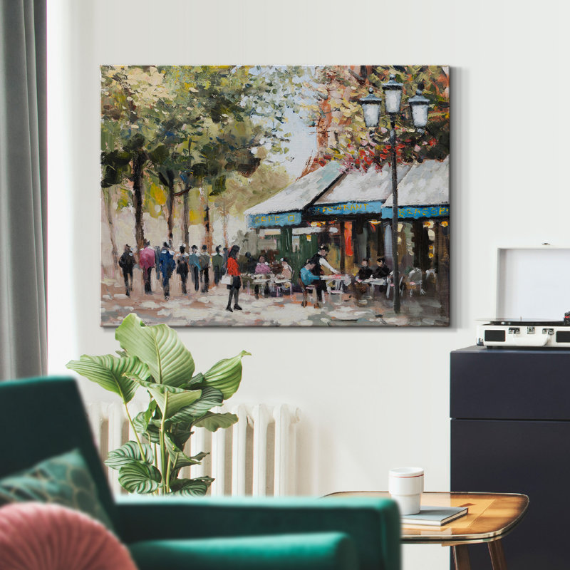 Paris bleu sarcelle II - reproduction d'art sur toile tendue, H 36 po x l 24 po x P 1 po