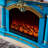 Blue Solid Wood Electric Fireplace