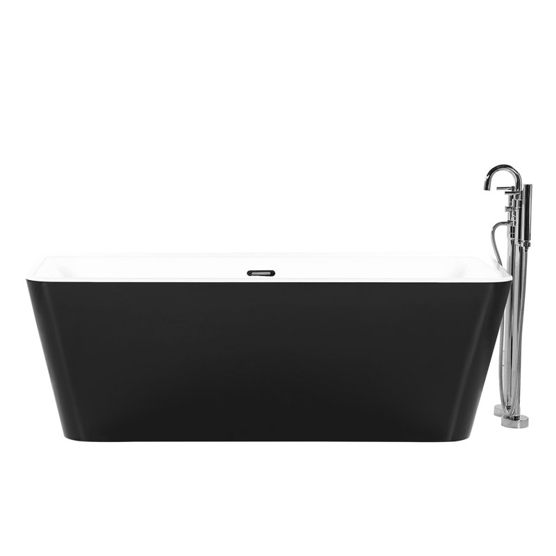 Santibanez 1700mm x 800mm Soaking Acrylic Bathtub, Black