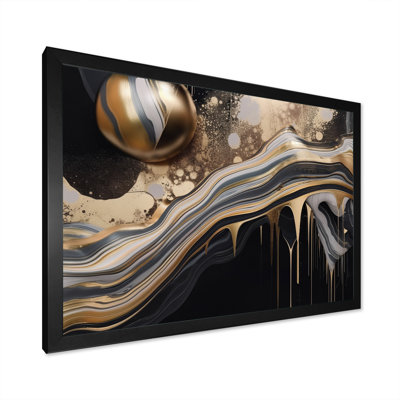Dos et marbre hypnotisant doré - art abstrait sur toile marbrée