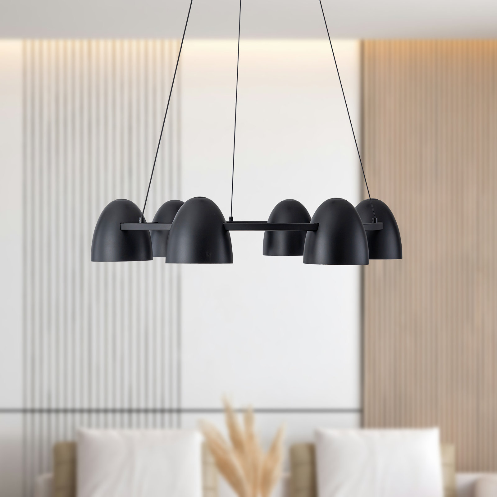 Yarrow 26-in Black Dimmable LED Chandelier