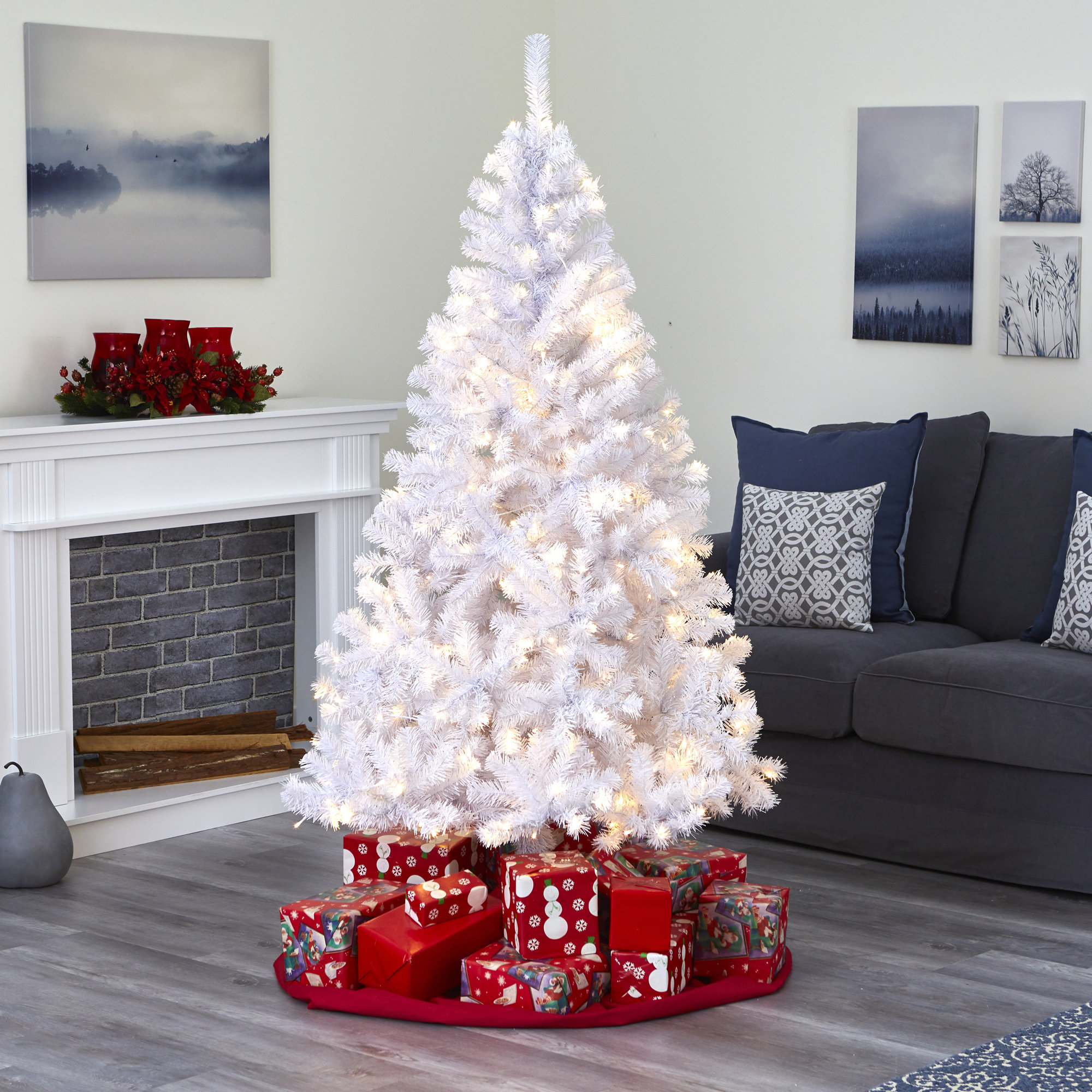 Lighted Artificial Christmas Tree, 6' H