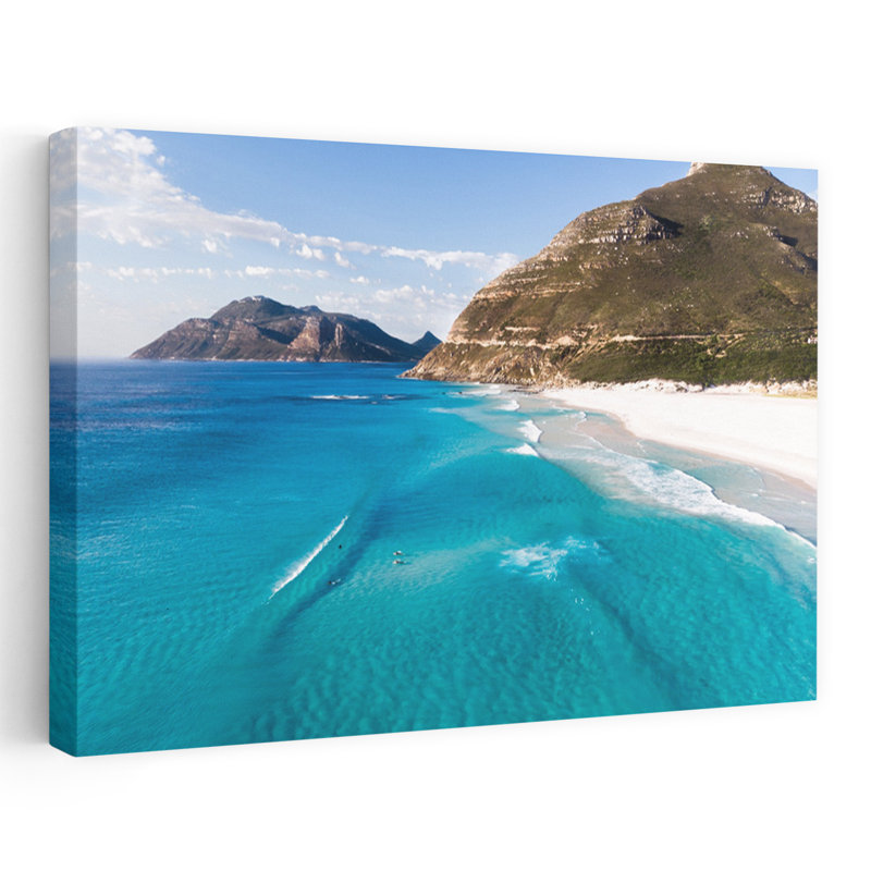 «From Above», art mural contemporain abstrait sur une plage, 24" H x 36" W