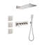 2 jets 9,84 po Pomme de douche murale fixe et portative double 2,2 gallons par minute avec jets pour le corps-113823331