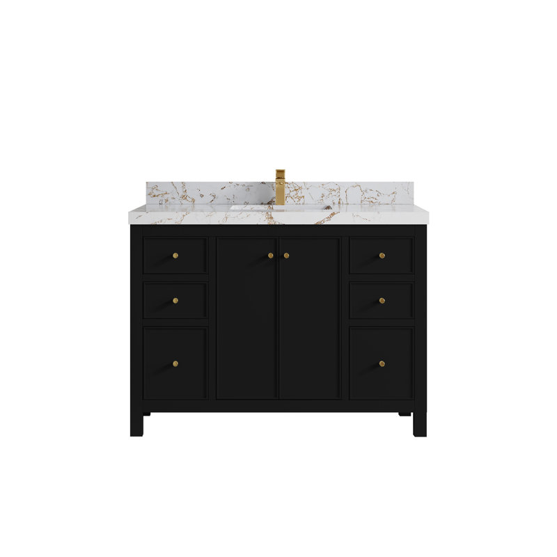 Ensemble de meuble-lavabo simple 48 po Chicago, Doré Viola