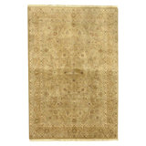 Hand Knotted Wool Oriental Area Rug in Gold