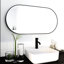 Miroir de salle de bain 18 x 35 pouces avec cadre en métal noir - image, pour différents espaces, reflet clair, construction robuste