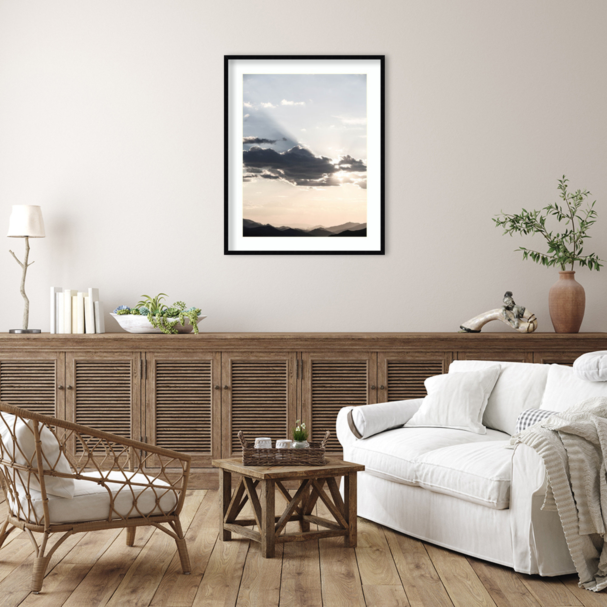 Sonstraal Sunset by Shot by Clint Wood Framed Wall Art Print, 41" H x 33" W, Black 