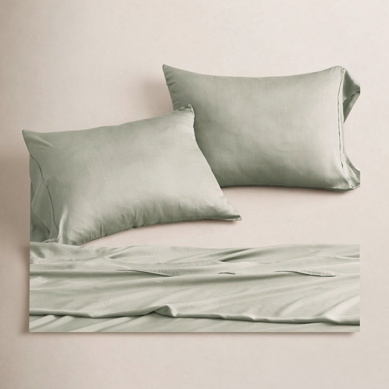 Tencel Sheet Set 4 Pieces, Cream White, Queen Sheet Set + 1 Fitted Sheet + 2  Pillowcases