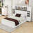 Wooden Platform Bed With 2 Drawers and Trundle and Cabinet-645334658-645334669