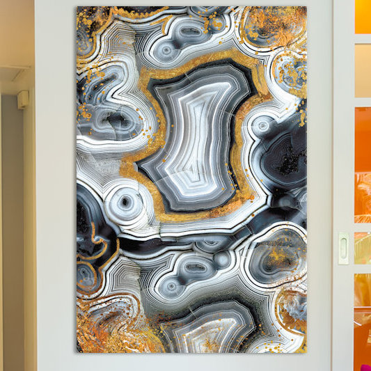 Geode onyx, impression sur toile tendue, H 40 po x l 26 po x P 1,5 po, Pas de tapis, Toile tendue