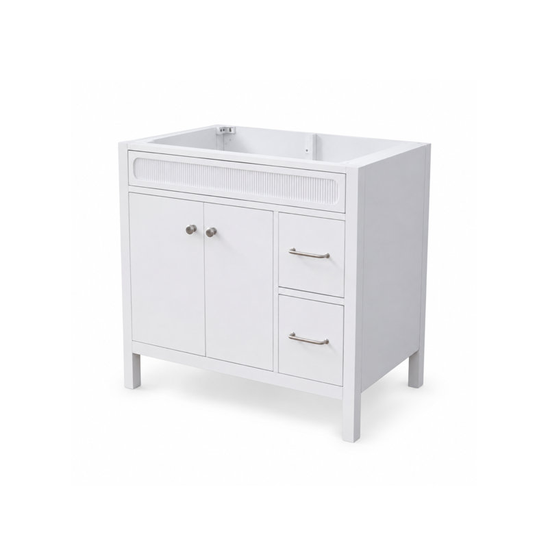 Meuble-lavabo sur pied Selvaro Glacier, fini peint, 91,4 cm (L) x 53,3 cm (P), lavabo simple, Glacier, 36" W