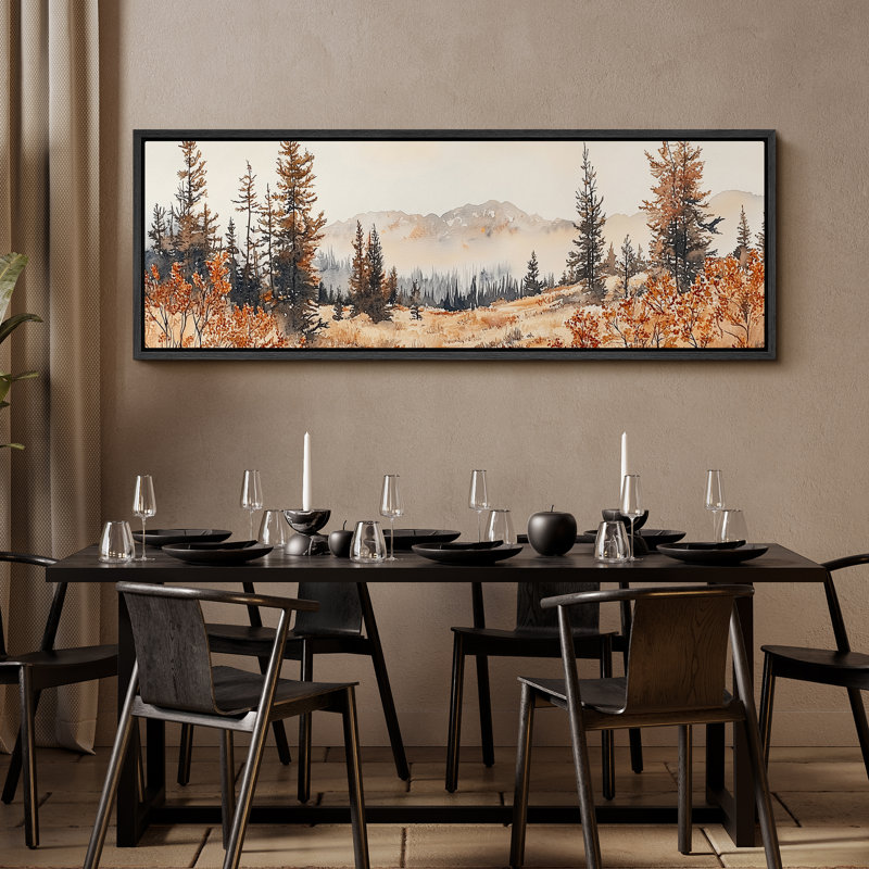 Paysage d'automne - impression sur toile encadrée de décorations murales surdimensionnées, H 20 po x l 60 po