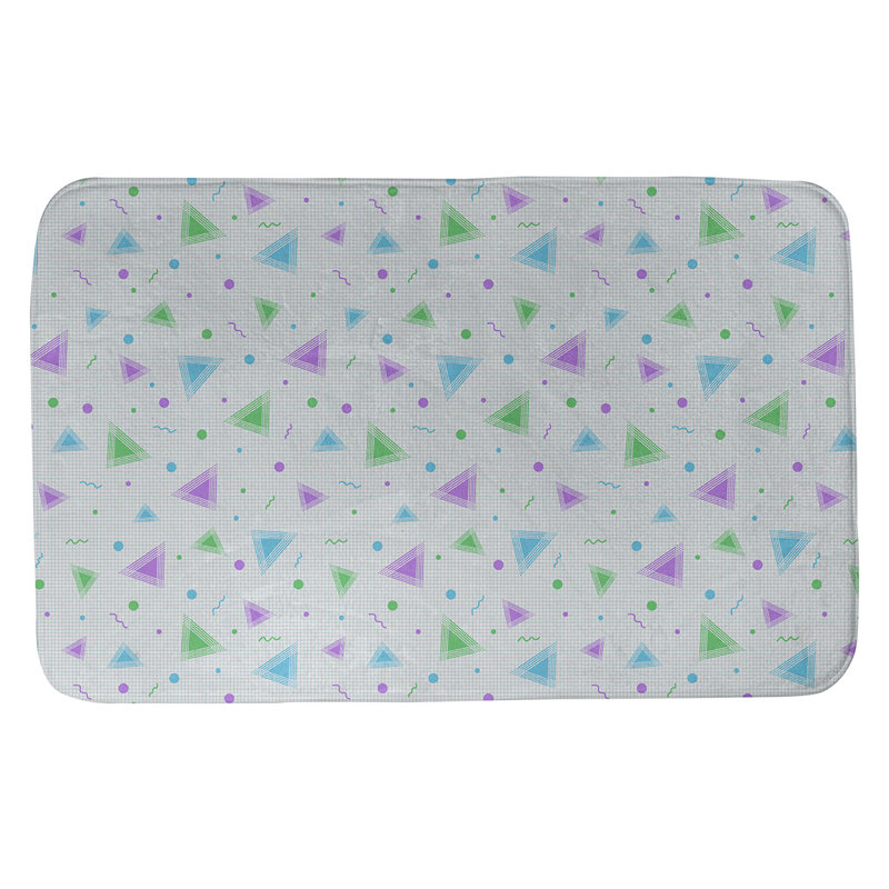 Tapis de salle de bain rétro 90s Leffel, l 21 po x L 34 po, Paon