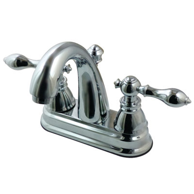 Kingston Brass American Classic Two-Handle 3-Hole Deck Mount 4" Centerset Bathroom Faucet with Plastic Pop-Up