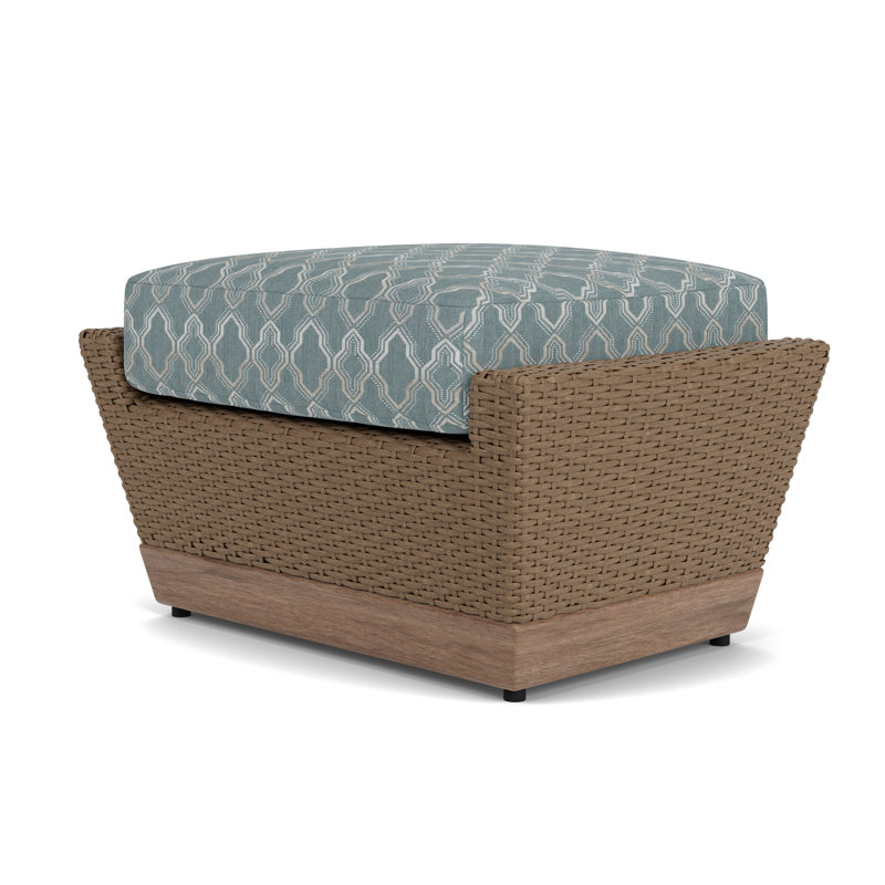 Charisma Rectangle Outdoor Ottoman Patio Ottoman, Luna Mist