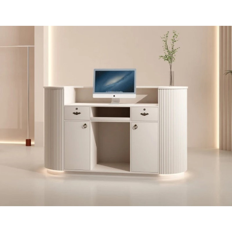 Cissy L-Shape Manufactured Wood Reception Desk, 60cm H x 240cm W x 100cm D
