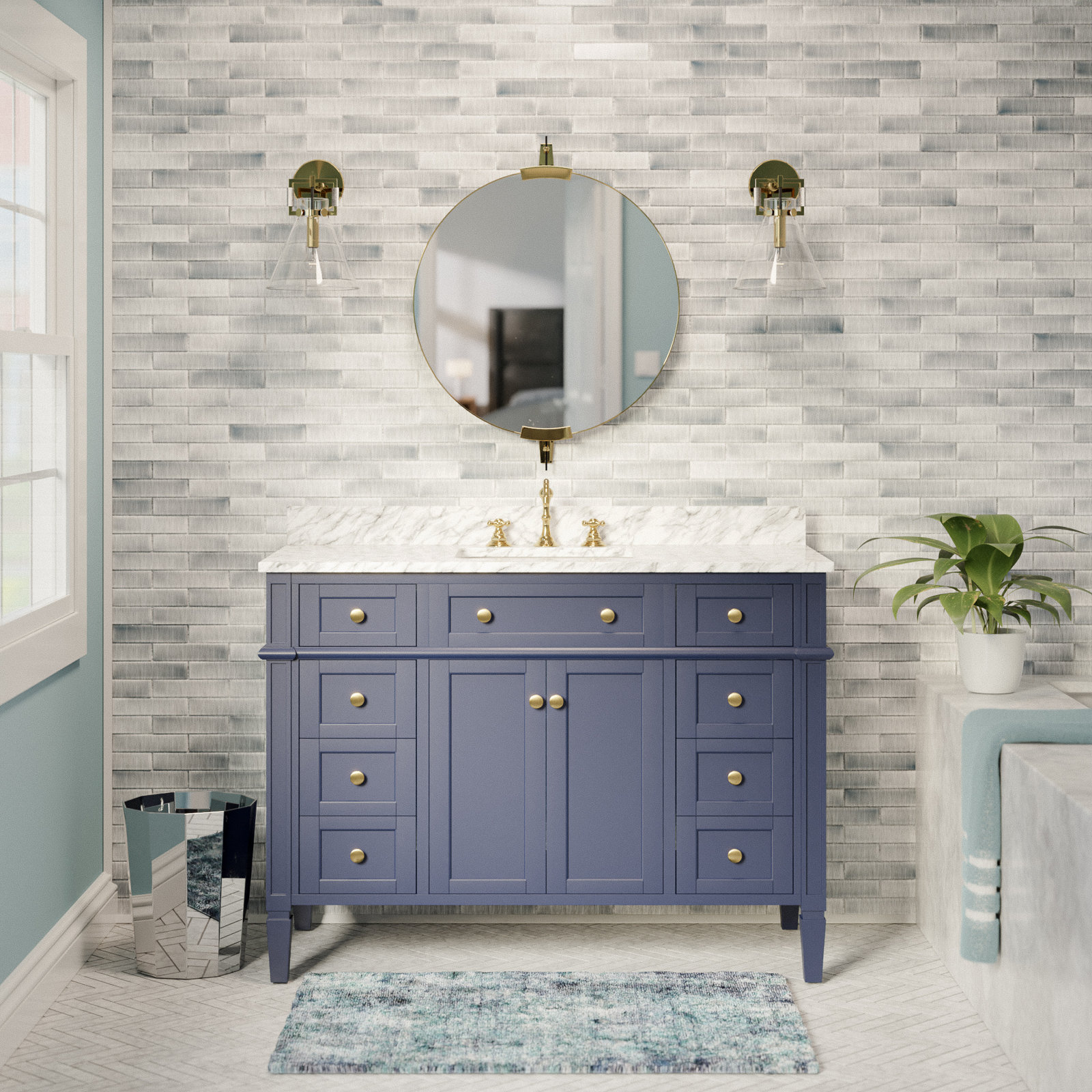 Lakeland 48'' Single Bathroom Vanity, Royal Blue