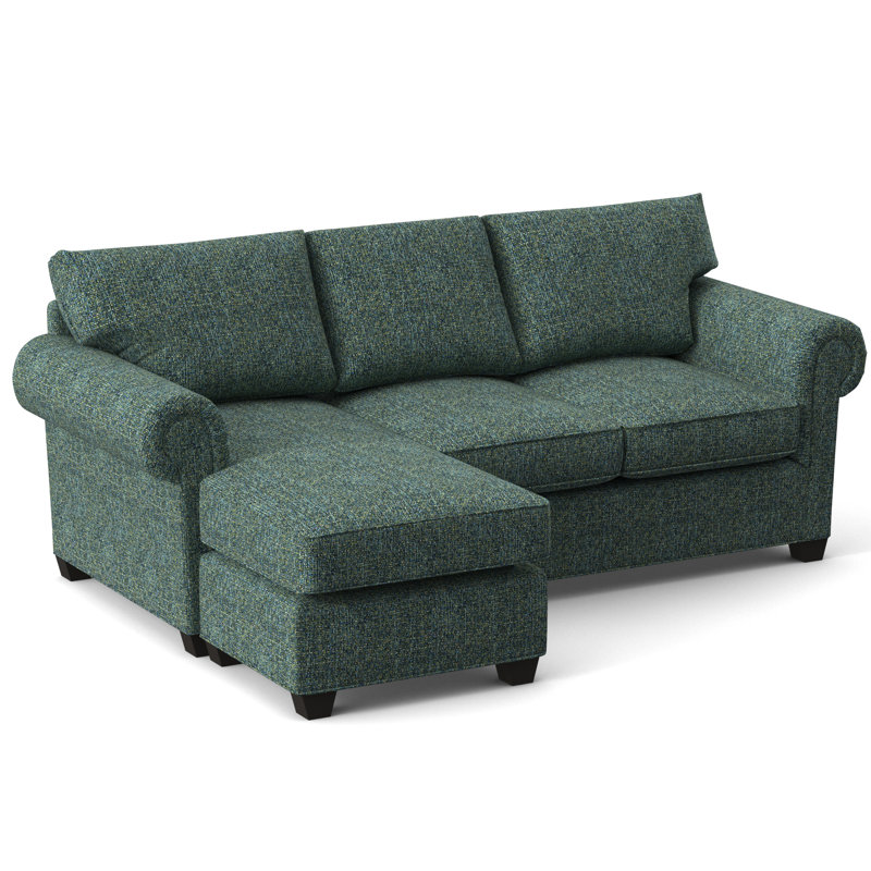 Charlotte 86" Wide Reversible Sleeper Sofa & Chaise with Ottoman, Innerspring, Connelly Peacock