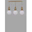 Lustre élégant en métal avec capuchon en verre, finition blanche et dorée, hauteur réglable | 15 po x 5,9 po x 11,8 po | Max 3 x douilles E27 de 40 W (ampoules non incluses) | Parfait pour l'éclairage du salon, de la salle à manger et du vestibule-1130784660-1130784682-1130784681