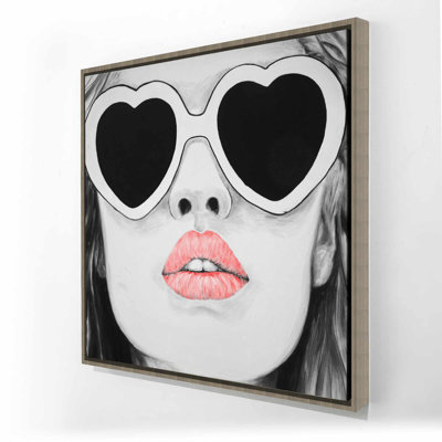 Miss trend - Illustrative Figurative Framed Canvas Art