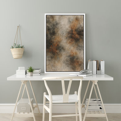 Earthy Tones Abstract Art – Pictures Framed Canvas Print Wall Art