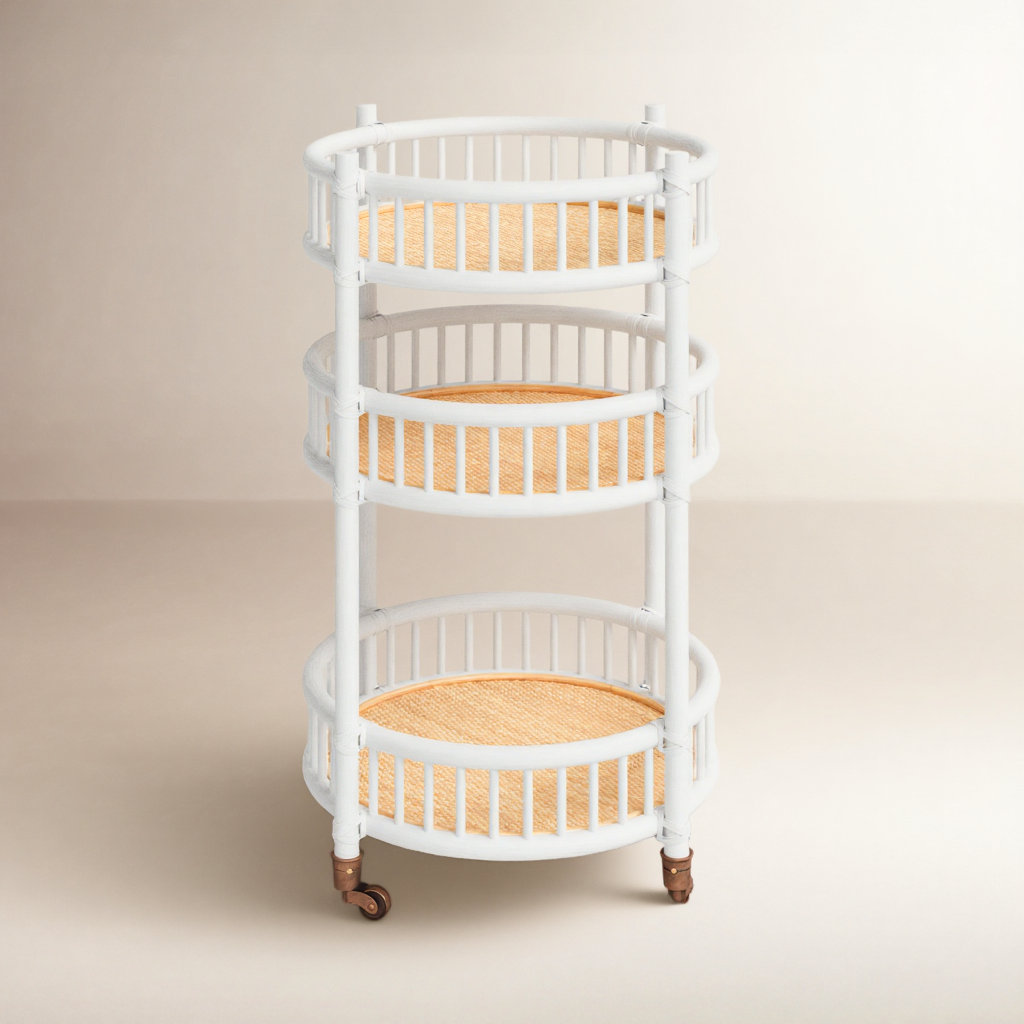 Benedict Bar Cart, White