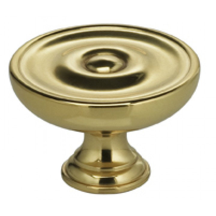 Poignée champignon surdimensionnée classique et moderne de 1 9/16 po de diamètre, Laiton poli, 1,57 po
