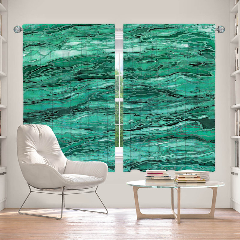 Room Darkening Curtain Pair, Mint/Green, 56" W x 78" L