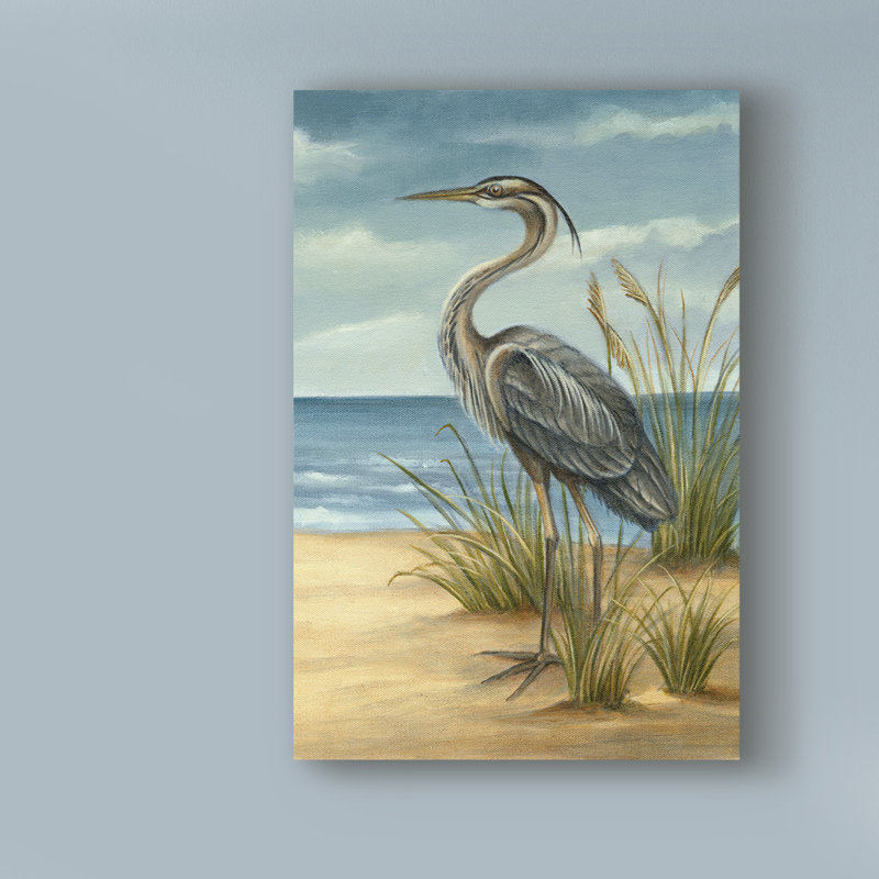 «Shore Bird II», reproduction de peinture acrylique sur toile tendue, H 19 po x l 12 po x p 2 po