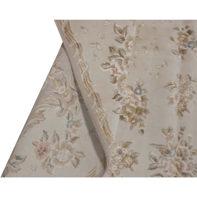 Hand Knotted Oriental Area Rug in Beige