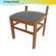 Ensemble de 4 chaises de salle à manger de style Mid-Century modernes, rembourrées en tissu, de style campagnard