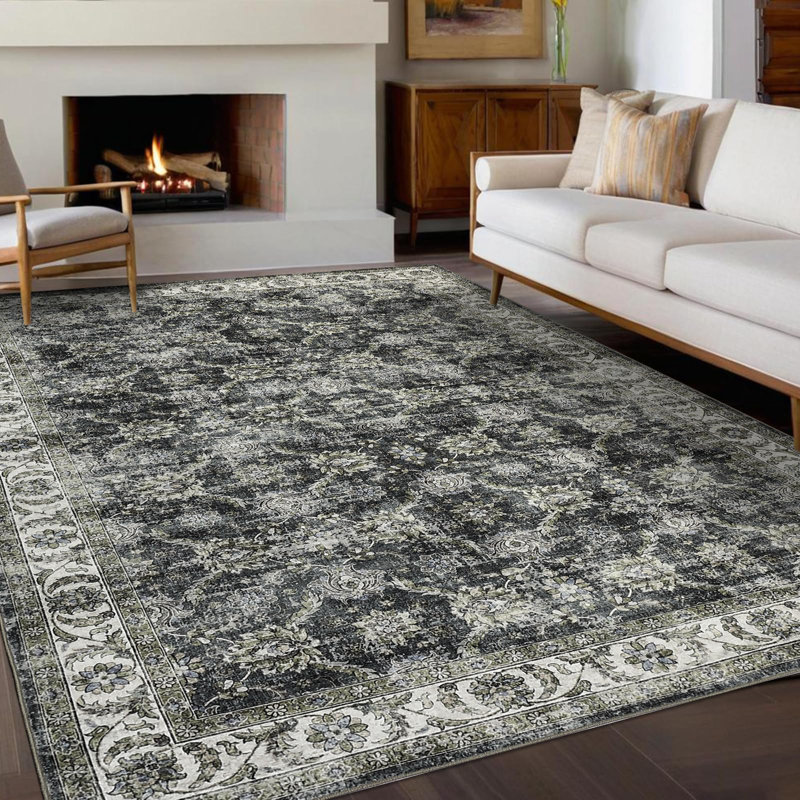 Abstract Area Rug, Rectangle 200 x 290 cm, Gray