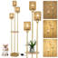 Lampe sur pied Boho Farmhouse à intensité variable en rotin doré: élégance naturelle avec éclairage réglable-82899363