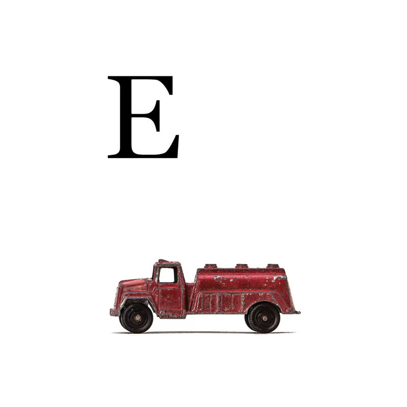 E Water Truck White Letter - Print on Canvas, Wrapped Canvas, 66.04 cm H x 45.72 cm W x 1.91 cm D