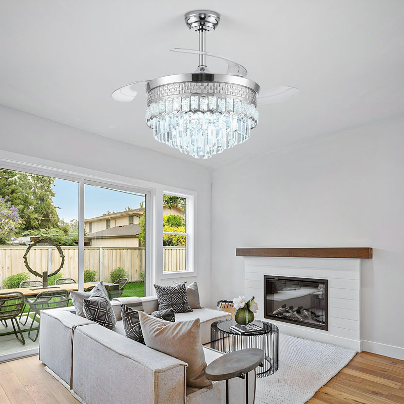 Shrinking Crystal Ceiling Fan