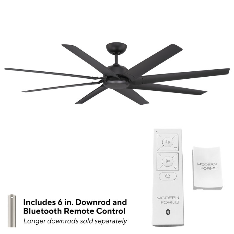 Roboto XL Indoor/Outdoor 8-Blade Smart Ceiling Fan 70" and Remote Control Included, Works With Alexa and iOS / Android App