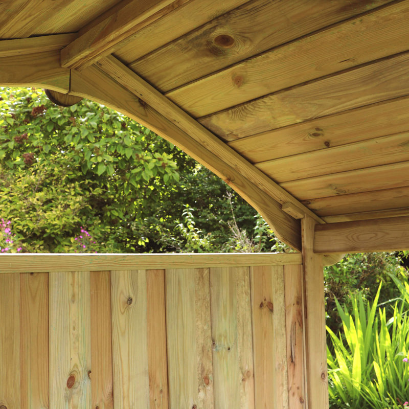 O'Donohue 207cm W x 55cm D Solid Wood Arbour with Bench in Natural
