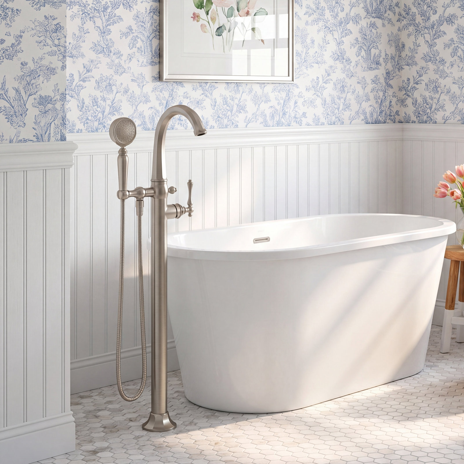 Kelston Freestanding Bath Filler Trim, Vibrant Brushed Nickel